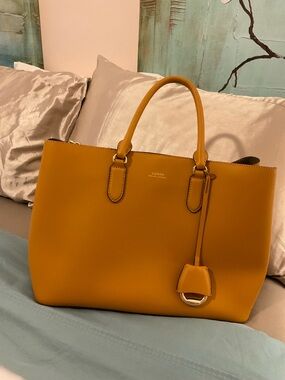 Lauren Ralph Lauren Ochre Leather Top-Handle Tote